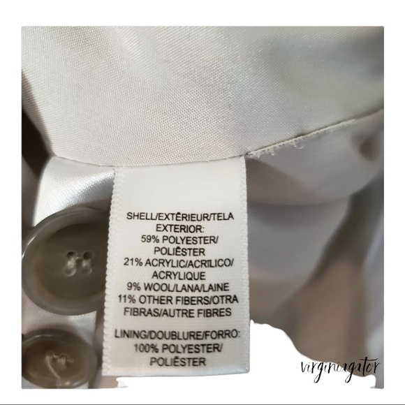 Ann Taylor Loft Gray Leopard Print Wool Blend Lined Fitted Button Blazer Jacket - Picture 7 of 10